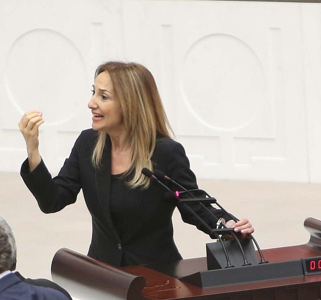 Aylin Nazlıaka'dan Meclis'te kelepçeli protesto