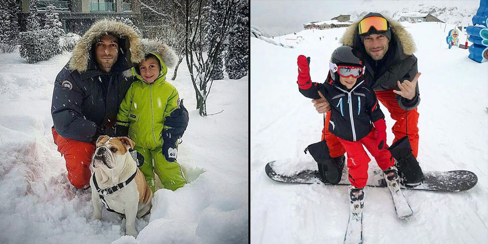 Baba-oğul kayağa gitti