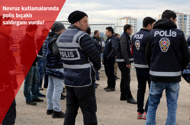 Diyarbakır'da Nevruz kutlamalarında, polis bıçaklı bir kişiyi vurdu!