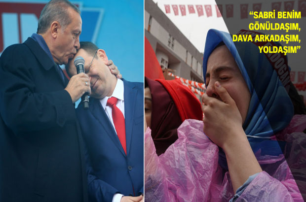 Erdoğan 15 Temmuz gazisi Sabri Ünal'ı sahneye çağırdı, alnından öptü