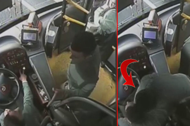 İstanbul Mecidiyeköy'de otobüs şoförüne tekme tokat dayak kamerada