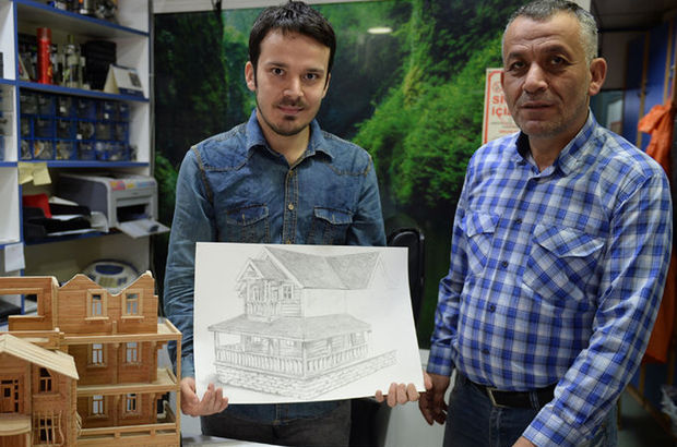 Ali Akın işitme engelli oğlunun çizimlerini maket yaptı