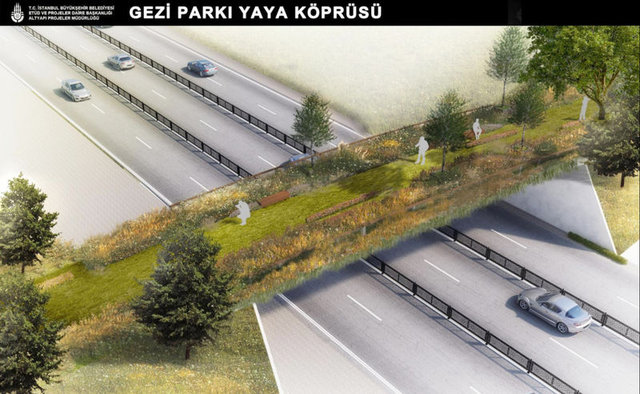 İşte Gezi Parkı'na yapılacak yaya köprüsü