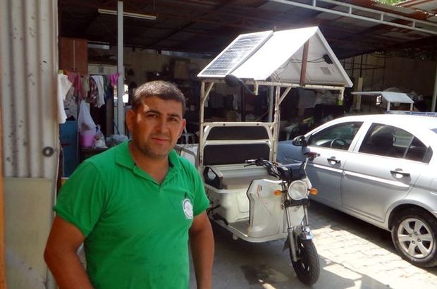 Bisikletine güneş paneli taktırdı