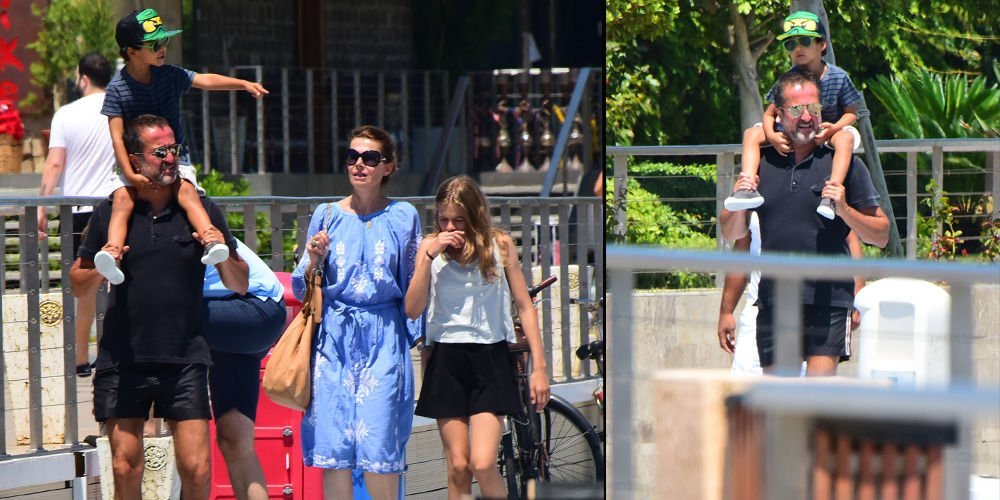 Oğlu yorulunca omzunda taşıdı