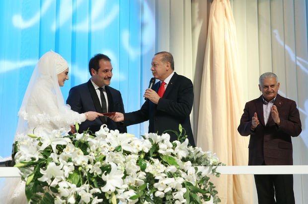 Erdoğan ve Yıldırım nikah şahidi oldu