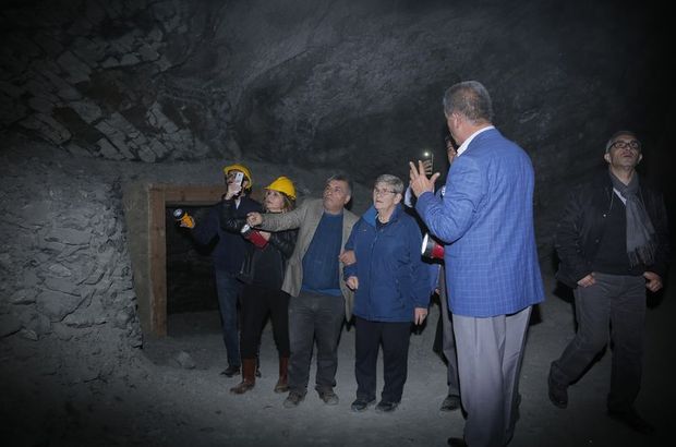 Canan Karatay Kırşehir'de bulunan tuz mağarasını ziyeret etti