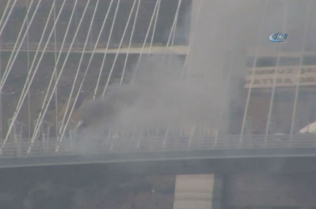 Yavuz Sultan Selim Köprüsü'nde araç yangını! Köprü trafiğe kapatıldı