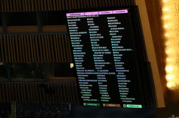 Son Dakika... Birleş Milletler Kudüs oylamasında ABD'nin tehdidine boyun eğen ülkeler!