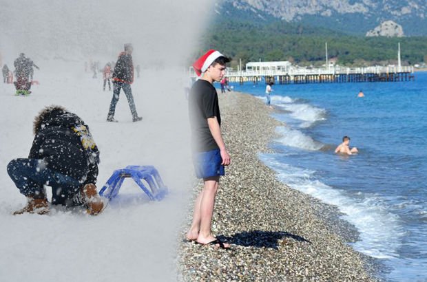 Antalya Da Deniz Erzurum Da Kayak Keyfi Gundem Haberleri