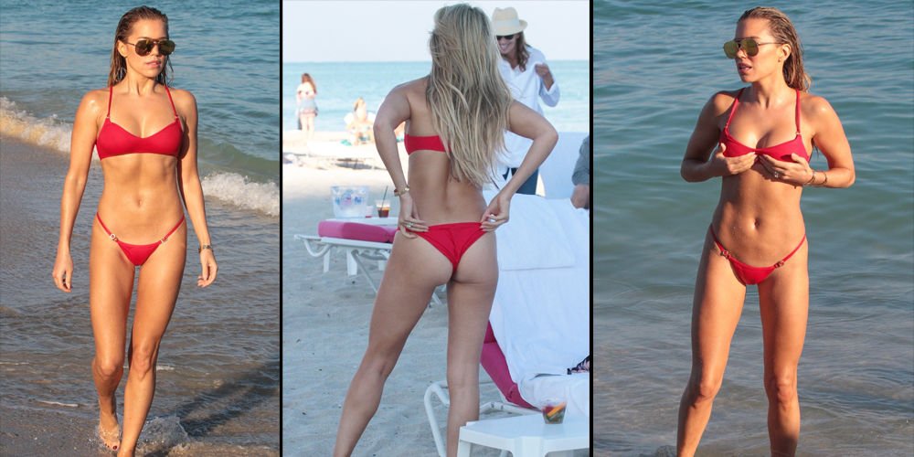 Kırmızı bikinili güzel