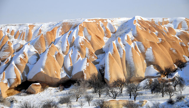 Kapadokya'da kar güzelliği