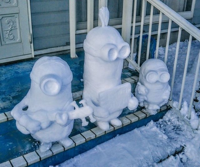 Japonya'dan birbirinden sanatsal kardan adam çalışmaları