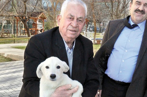 Huzurevi sakini Faruk Yalçınkaya köpeği hayata bağladı