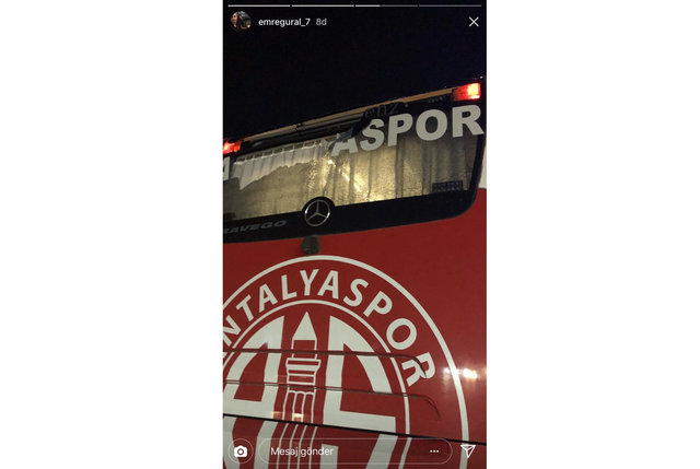 Antalyaspor otobüsüne taşlı saldırı