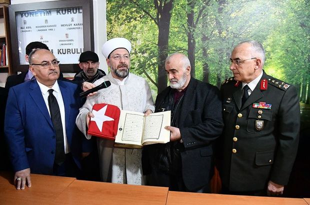 Diyanet İşleri Başkanı Ali Erbaş'tan Afrin şehidi Fatih Mehmethan'ın ailesine taziye ziyareti