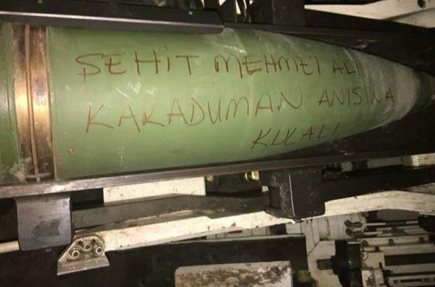 Kulalı Mehmetçikler şehit Mehmet Ali Karaduman'ın ismini bombanın üzerine yazdı