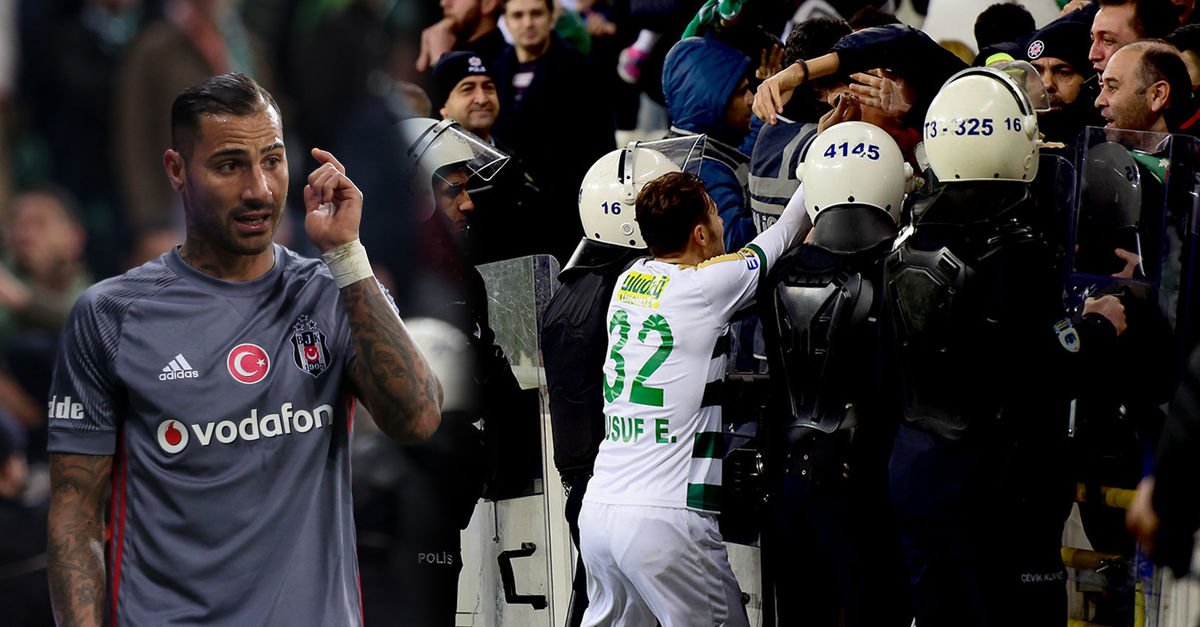 Bursaspor-Beşiktaş maçında sinirler gerildi İşte o anlar Bursaspor-Beşiktaş maçında sinirler gerildi İşte o anlar