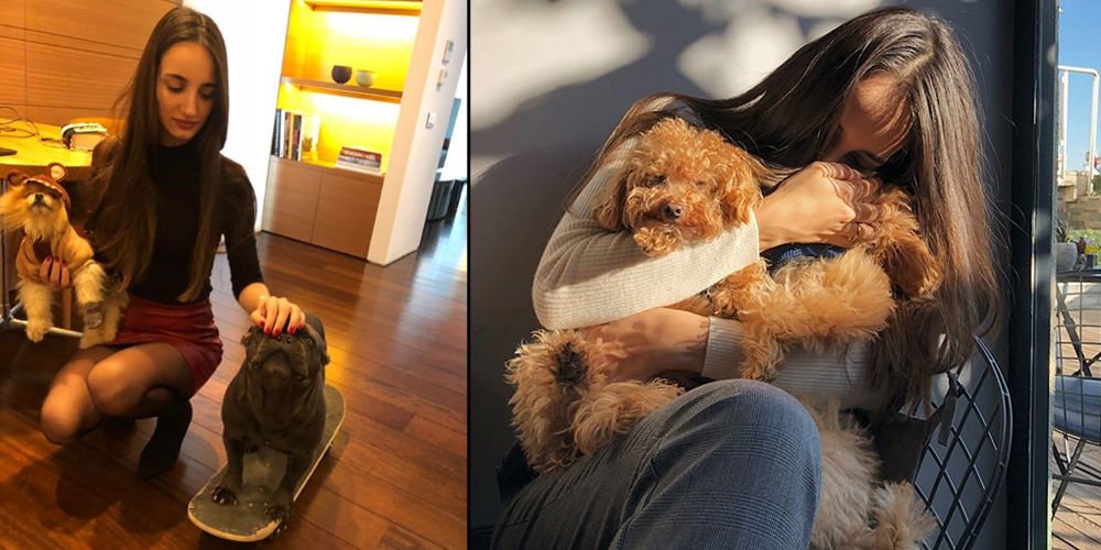 Köpeğini yanından ayırmıyor