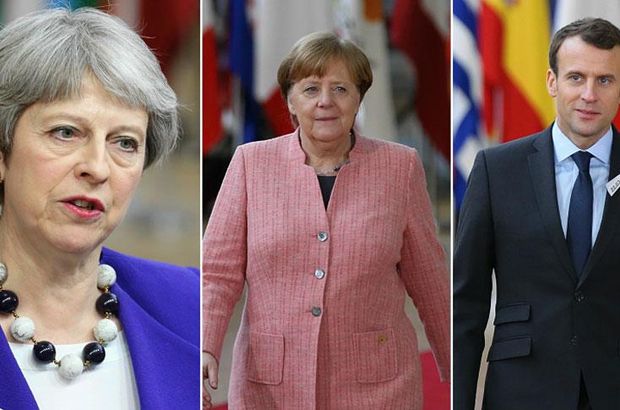 May, Macron ve Merkel Rusya'yı görüştü