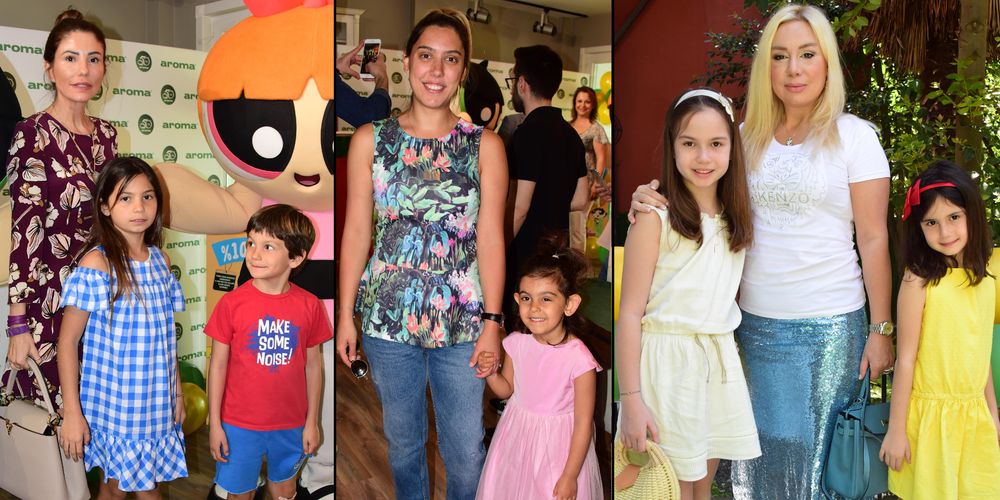 Çocuklarıyla eğlendiler