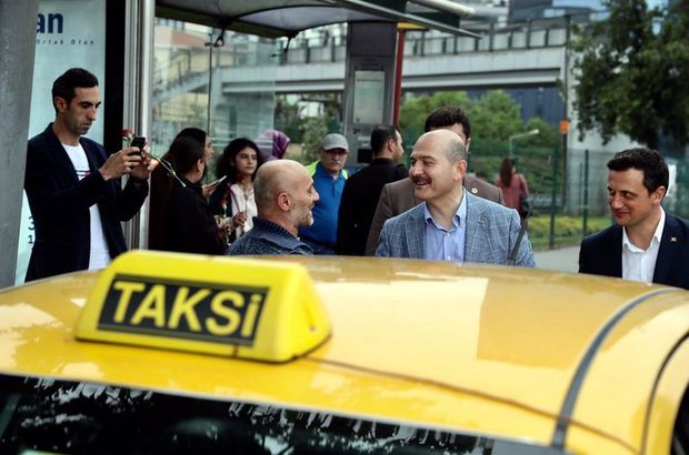 Süleyman Soylu'dan sahurda taksicilere ziyaret