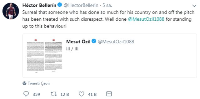 Almanya Milli Takımı'nı bırakan Mesut Özil'e büyük destek