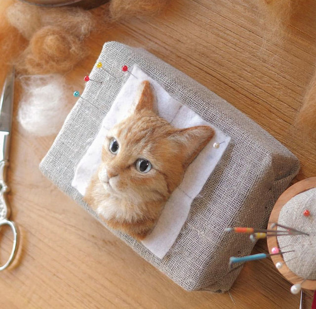 Japon sanatçı kediden daha gerçekçi kedi portreleri yapıyor