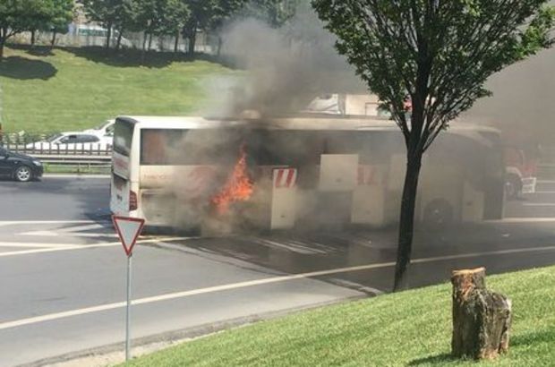 Son dakika: İstanbul'da yolcu otobüsünde yangın