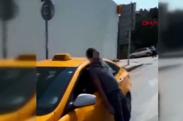 İstanbul'da taksi şoförünün korkutan görüntüsü