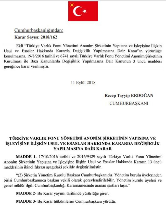 Son dakika! Varlık Fonu'nun yapısı değişti