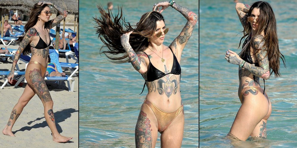 Dövmeli güzel plaja indi...