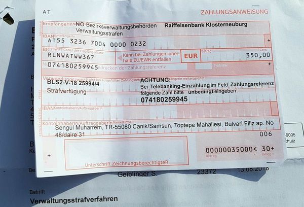 Hiç gitmediği Avusturya'dan ceza kağıdı aldı