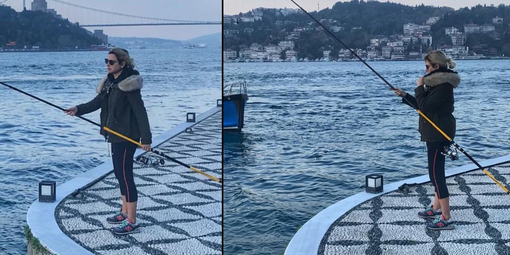 Yalılarının önünden balık tuttu...