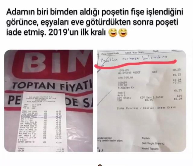Naylon poşet uygulamsı sosyal medyada! Caps konusu oldu