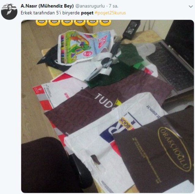 Naylon poşet uygulamsı sosyal medyada! Caps konusu oldu
