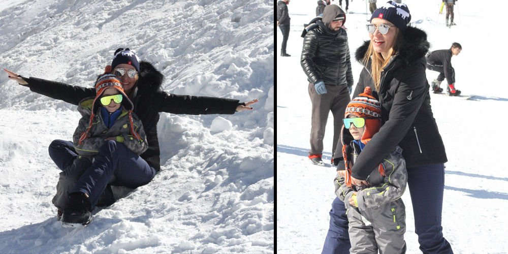 Anne oğulun Uludağ eğlencesi...