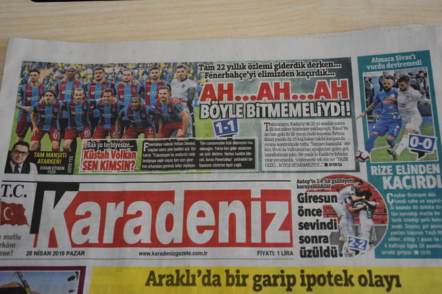 Trabzon yerel basınında Fenerbahçe beraberliği üzüntüsü!