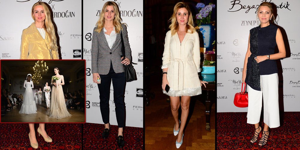 Tasarım gelinlikler podyumda...