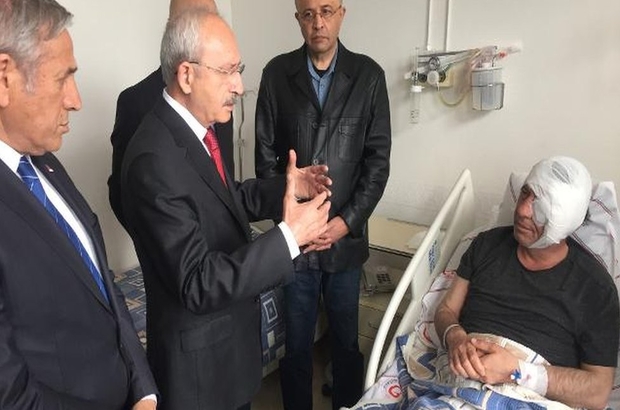 Kılıçdaroğlu'ndan saldırıya uğrayan gazeteci Yavuz Selim Demirağ'a ziyaret