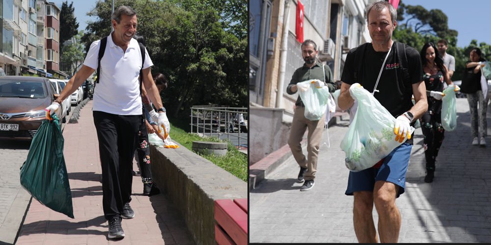 Yeşil Adımlar çöp topladı...