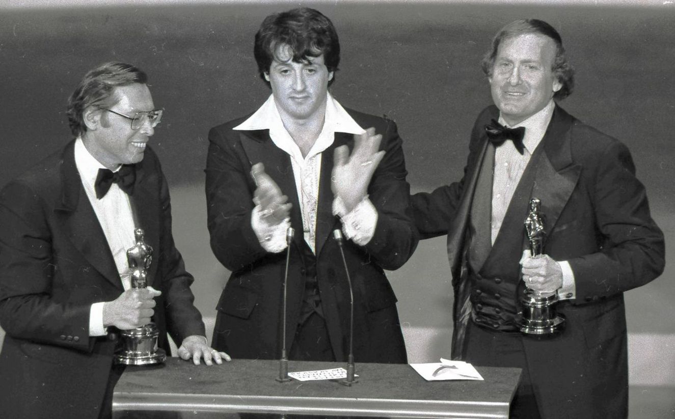 Irwin Winkler, Robert Chartoff ve Sylvester Stallone Oscar töreninde...