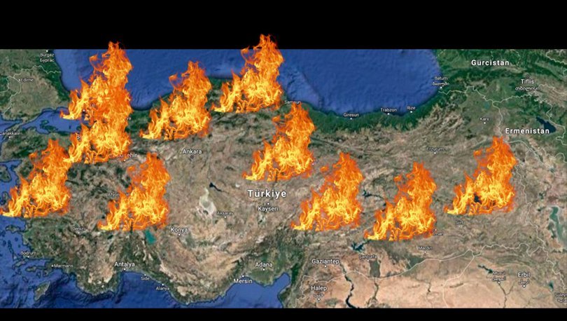 10 ilde yangin cikti ormanlik araziler