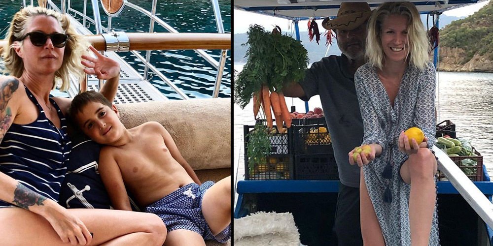 Tekneden alışveriş yaptı...