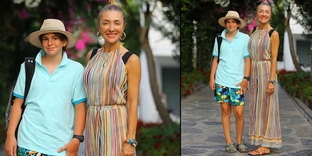 Anne oğulun Bodrum pozu...