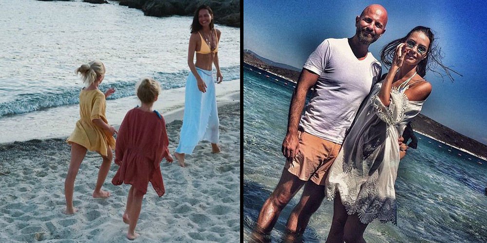 Kızlarıyla tatilde...