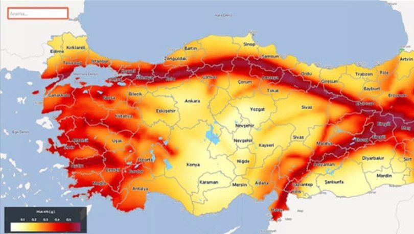 Deprem tehlike haritası son dakika