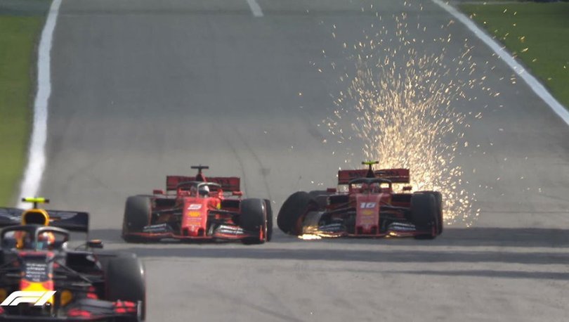 Formula 1'de Ferrari'yi yakan kaza!