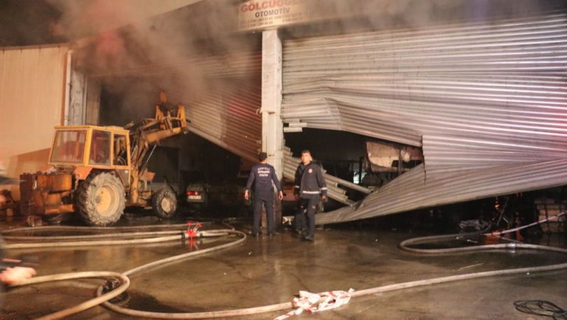 Denizli'de tamirhane yangını! 13 araç kullanılamaz hale geldi