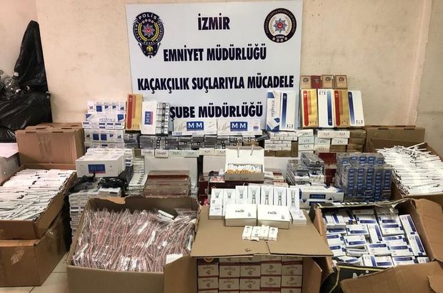 İzmir'de kaçak sigara ve kaçak sahte içki operasyonu